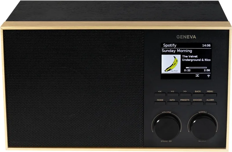 DeCon S internet, DAB+ en FM radio met Spotify en Bluetooth - messing/zwart by Geneva in Black – product photo