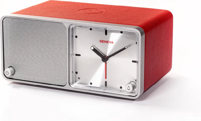 Time Wekker/bluetooth speaker by Geneva in Red – product photo