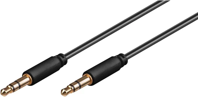 audio AUX-kabel 3 m met 3,5 mm stereo jackpluggen, verguld en slank van ontwerp, voor smartphone, pc en versterker