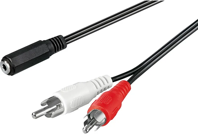 Audiokabel-adapter van 3,5 mm jack naar RCA-plug by Goobay in Black – product photo