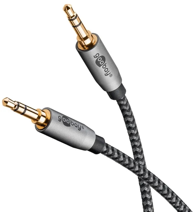 AUX-audiokabel 2 m, 3,5 mm jack-stekker naar 3,5 mm jack-stekker, stereo (3-pins), voor smartphone en speaker