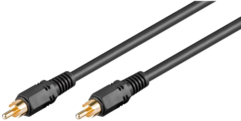 digitale coax-audiokabel RCA-stekker naar RCA-stekker S/PDIF 10 m dubbel afgeschermd van Goobay in Zwart – productfoto