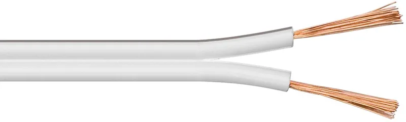 Luidsprekerkabel 50 m 2 x 2,5 mm² OFC-koper met polariteitsmarkering, flexibele PVC-mantel, voor hifi-systemen en luidsprekers by Goobay in White – product photo