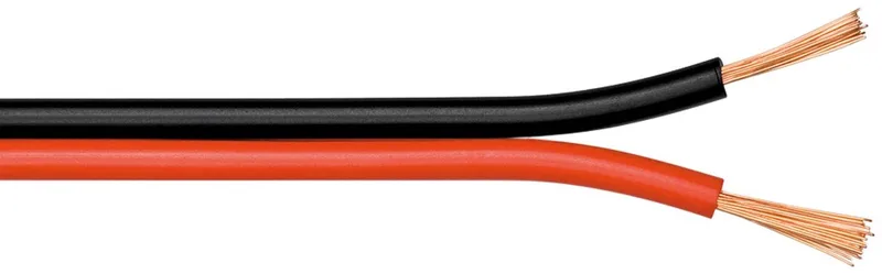 Luidsprekerkabel en zwart, rol van 50 m, doorsnede 2 x 0,75 mm², CCA by Goobay in Red – product photo