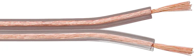 luidsprekerkabel op rol 10 m met twee CCA-aders van 4 mm² van Goobay in Transparant – productfoto