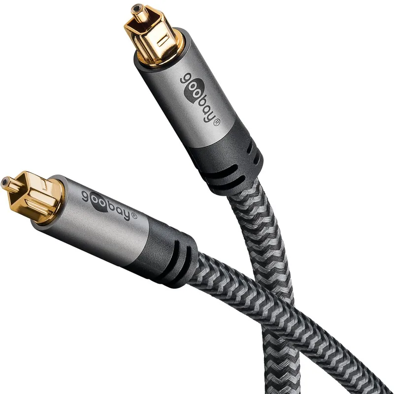 TOSLINK-kabel, Toslink-stekker naar Toslink-stekker, 2 m van Goobay in Zwart – productfoto
