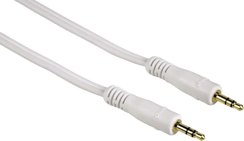 Audio kabel, 3.5mm jack plug - 3.5mm jack plug, Stereo, 2m van Hama in Wit – productfoto