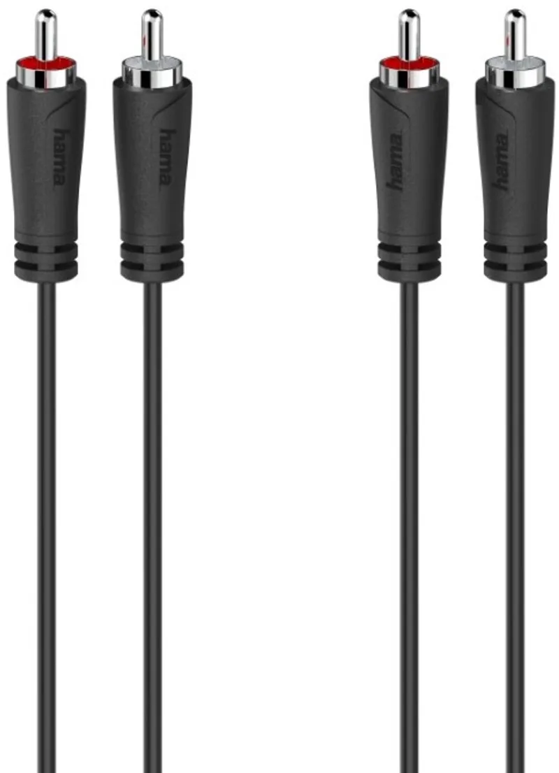 Audiokabel 2 Cinch-stekkers - 2 Cinch-stekkers 5,0 M van Hama in Zwart – productfoto