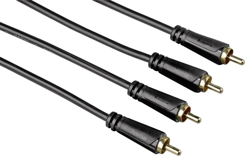 Audiokabel 2Cinch - 2Cinch 5.0M, 3Ster van Hama in Zwart – productfoto