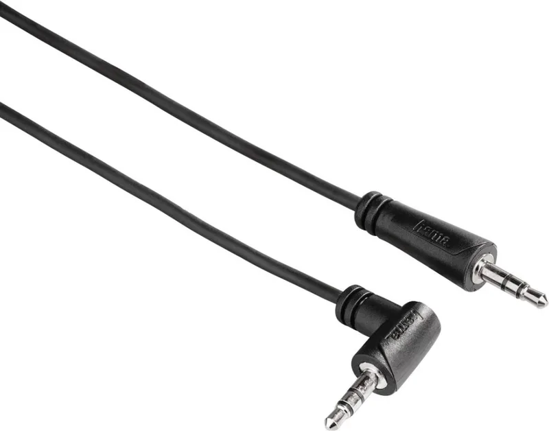 audiokabel 3,5 jack 90° - 3,5 jack stereo 0,5m, 1 ster by Hama in Black – product photo