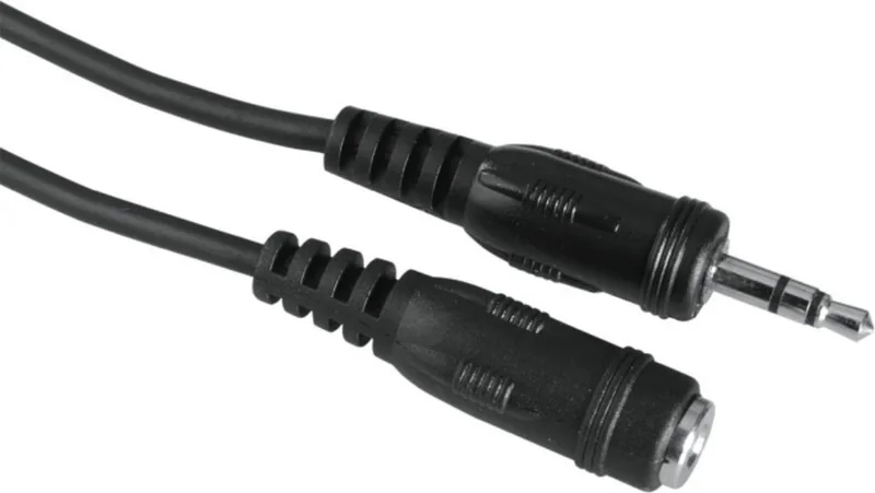 Audiokabel 3,5-mm-jack/koppeling, stereo, 5 m van Hama in Zwart – productfoto