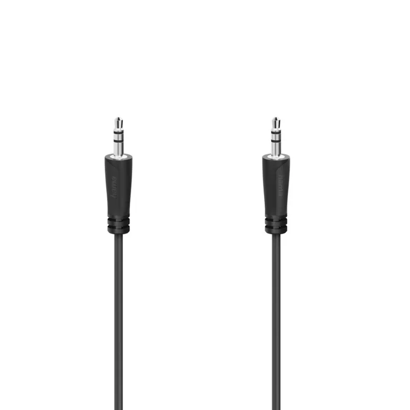 Audiokabel 3,5-mm-jack-st. - 3,5-mm-jack-st. Stereo 0,5 M de Hama en Noir – photo produit