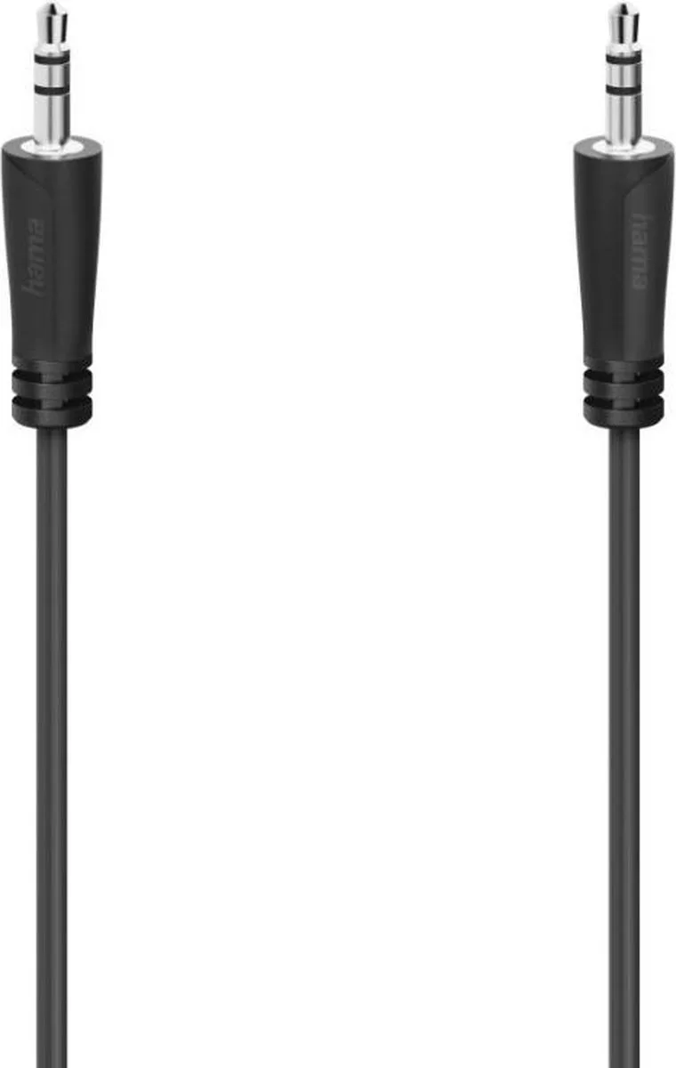 Audiokabel 3,5-mm-jack-st. - 3,5-mm-jack-st. Stereo 5,0 M de Hama en Noir – photo produit