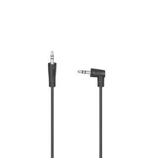 Audiokabel 3,5-mm-jack-st. 90°- 3,5-mm-jack-st. Stereo 1,5 M van Hama in Zwart – productfoto 1 van 2