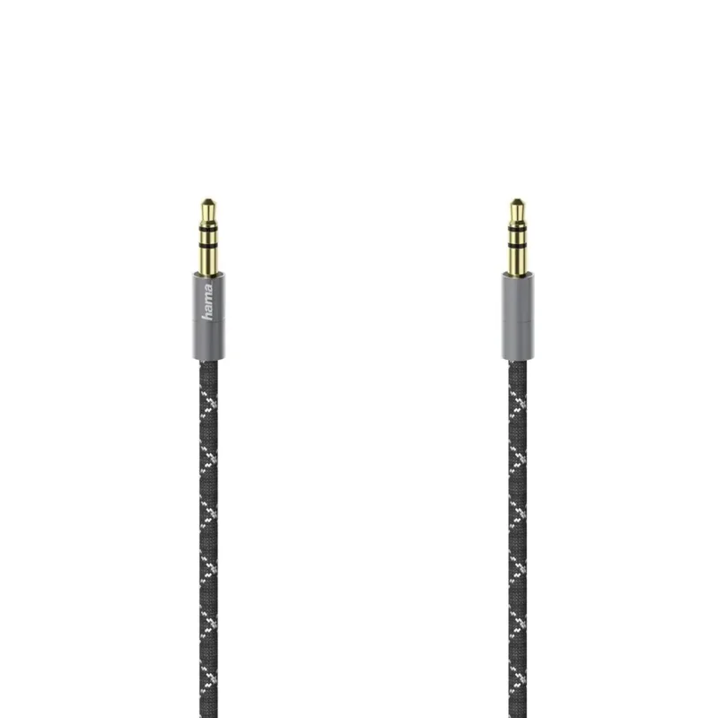 Audiokabel 3,5-mm-jack-st. - St. Stereo Metaal Verguld 0,75 M van Hama in Zwart – productfoto 2 van 2