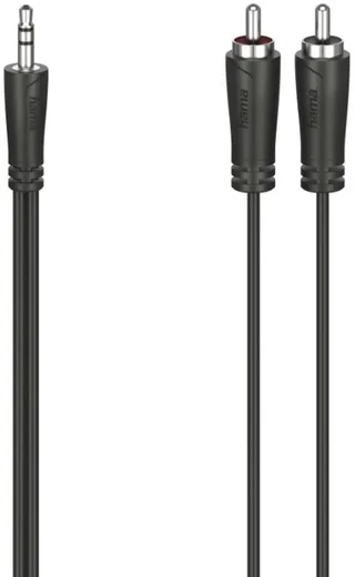 Audiokabel 3,5-mm-jack-stekker - 2 Cinch-stekker Stereo 0,75 M by Hama in Black – product photo 1 of 2