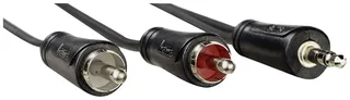 Audiokabel 3,5-mm-jack-stekker - 2 Cinch-stekker Stereo 1,5 M van Hama in Zwart – productfoto 2 van 2