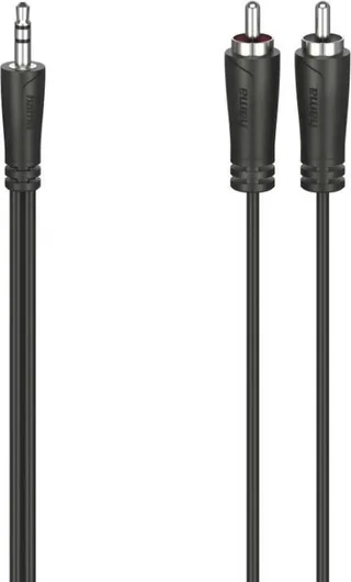 Audiokabel 3,5-mm-jack-stekker - 2 Cinch-stekker Stereo 1,5 M van Hama in Zwart – productfoto 1 van 2
