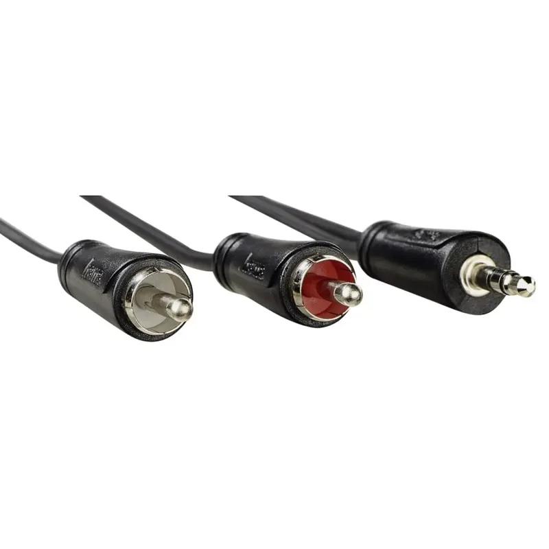 Audiokabel 3,5-mm-jack-stekker - 2 Cinch-stekker Stereo 3,0 M van Hama in Zwart – productfoto 2 van 2