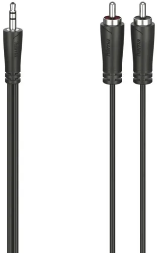 Audiokabel 3,5-mm-jack-stekker - 2 Cinch-stekker Stereo 3,0 M van Hama in Zwart – productfoto 1 van 2