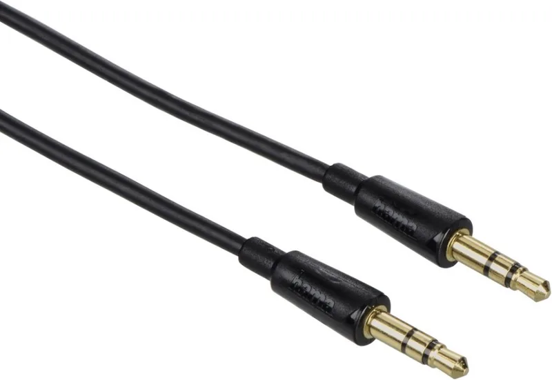 Audiokabel, 3,5-mm-jack stekker-stekker, stereo, 1,5 m van Hama in Zwart – productfoto