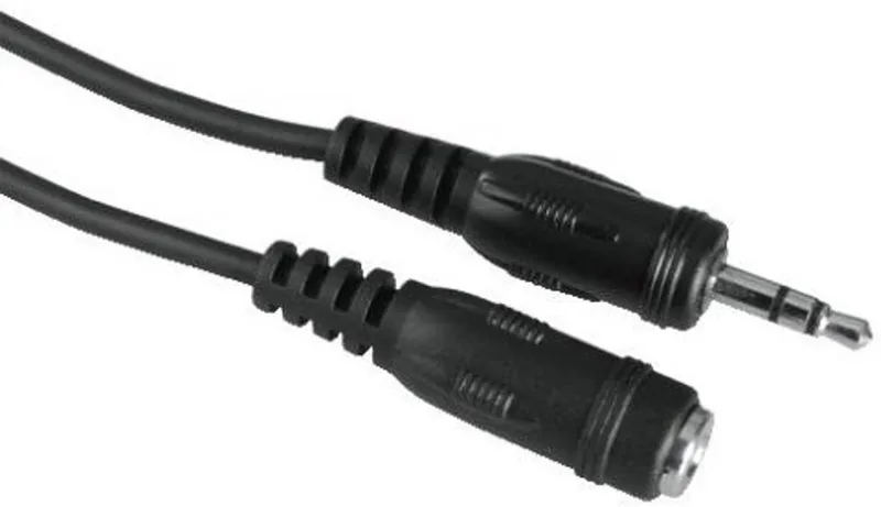 Audiokabel 3,5 mm jackplug/-aansluiting stereo 2,5 m van Hama in Zwart – productfoto