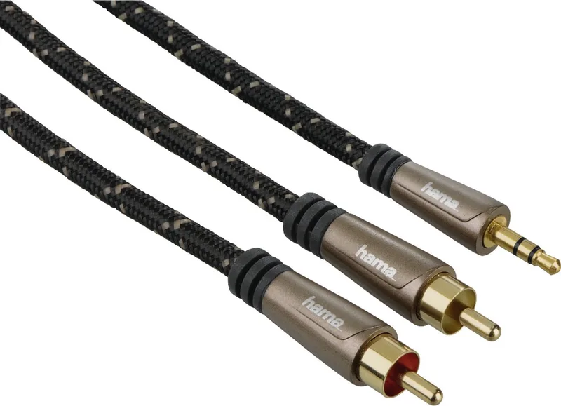 audiokabel 3.5mm - 2cinch metaal 1.5m, 5ster van Hama in Bruin – productfoto