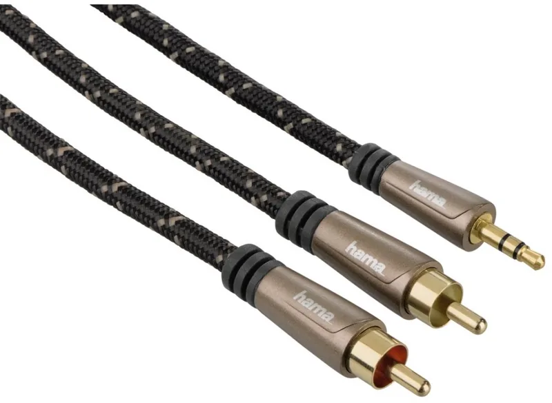 audiokabel 3,5mm jack - 2 cinch 3.0m, 5ster från Hama i Brun – produktbild