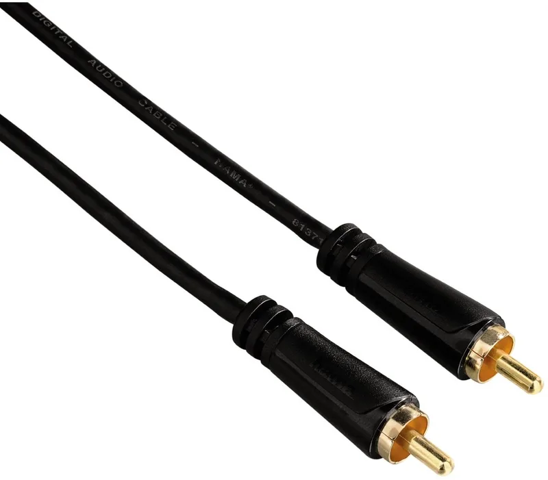 audiokabel cinch-cinch digitaal verguld 1,5m 3ster by Hama in Black – product photo