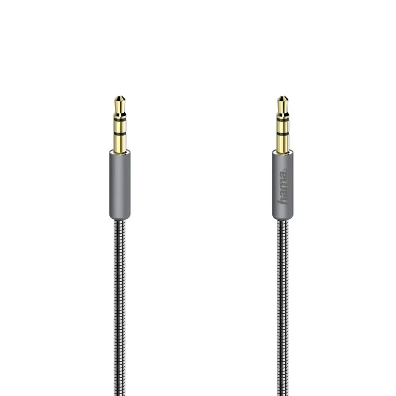 Audiokabel Elite 3,5-mm-jack-st. - St. Metaal Verguld 0,75 M van Hama in Antraciet – productfoto 2 van 2