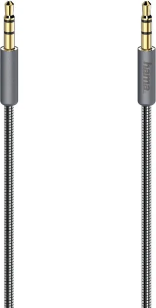 Audiokabel Elite 3,5-mm-jack-st. - St. Metaal Verguld 0,75 M van Hama in Antraciet – productfoto 1 van 2