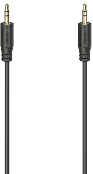 Audiokabel Flexi-Slim 3,5-mm-jack-stekker Verguld 0,75 M van Hama in Zwart – productfoto 1 van 2