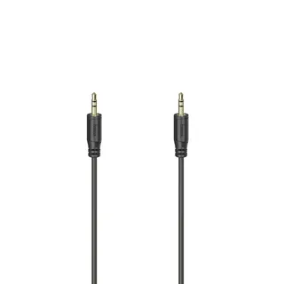 Audiokabel Flexi-Slim 3,5-mm-jack-stekker Verguld 0,75 M van Hama in Zwart – productfoto 2 van 2