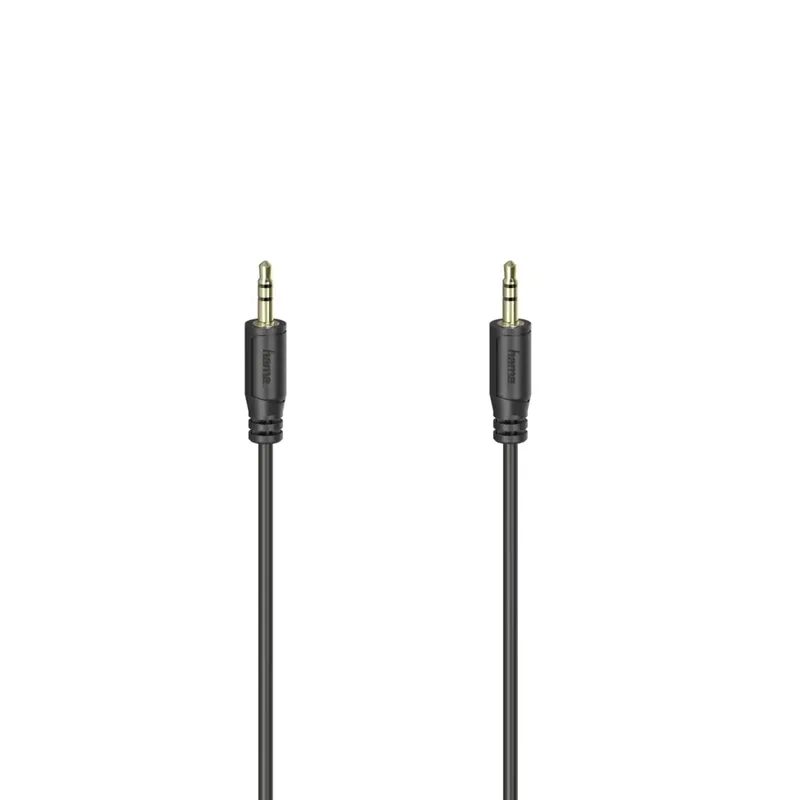 Audiokabel Flexi-Slim 3,5-mm-jack-stekker Verguld 0,75 M van Hama in Zwart – productfoto 2 van 2
