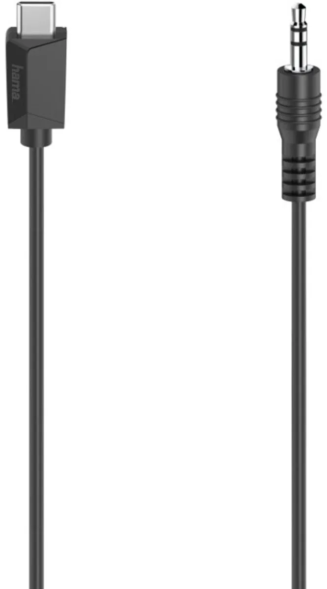 Audiokabel USB-C-stekker - 3,5-mm-jack-stekker Stereo 0,75 M by Hama in Black – product photo