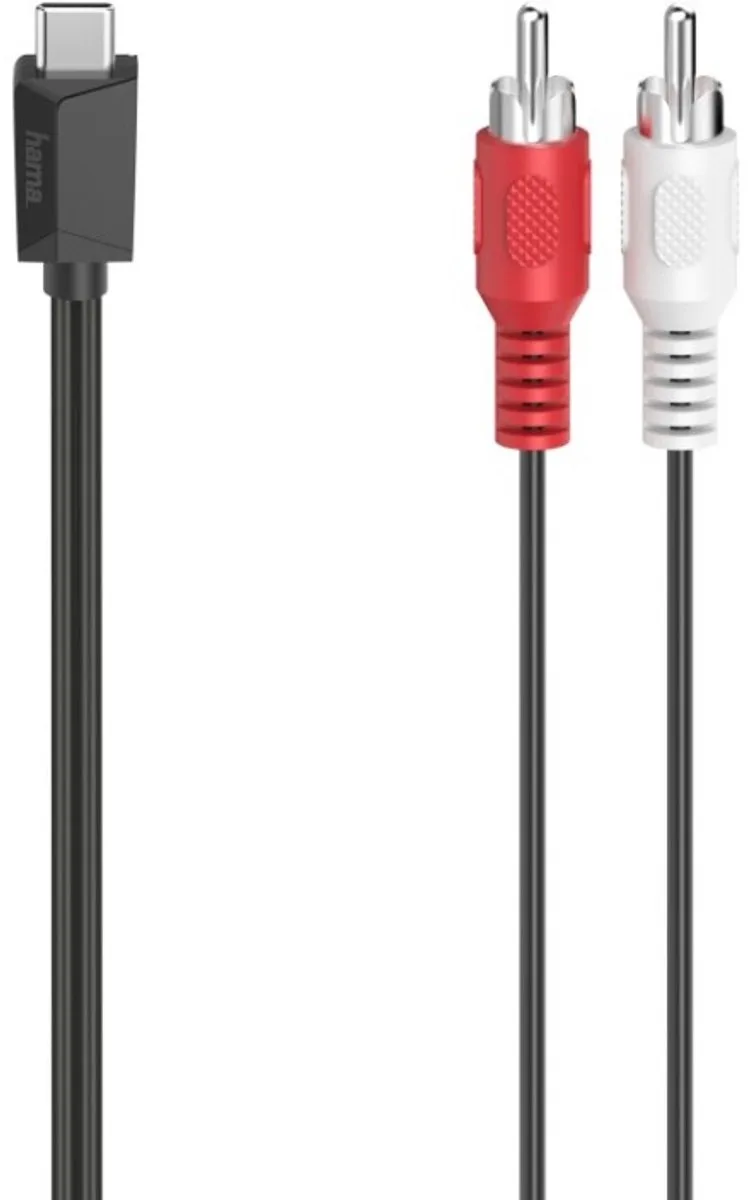 Audiokabel USB-C-stekker - Cinch-stekker Stereo 1,50 M van Hama in Zwart – productfoto