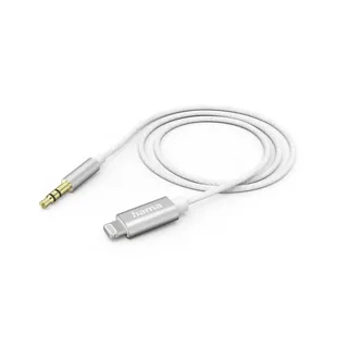 Aux-kabel - Audio kabel - 3,5mm jack naar Lightning kabel - Geschikt voor Smartphone of tablet met Lightning - Aluminium behuizing - 1 meter by Hama in White – product photo 2 of 2
