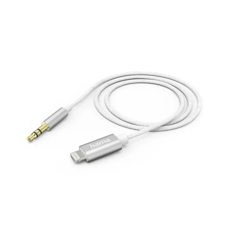 Aux-kabel - Audio kabel - 3,5mm jack naar Lightning kabel - Geschikt voor Smartphone of tablet met Lightning - Aluminium behuizing - 1 meter by Hama in White – product photo 2 of 2
