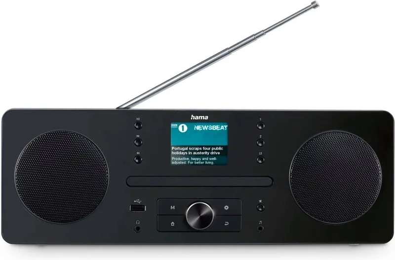 Digitale Radio - DAB+ - FM/cd/Bluetooth - USB A - Wekkerradio - 10W - Grijs/Zwart by Hama in Black – product photo