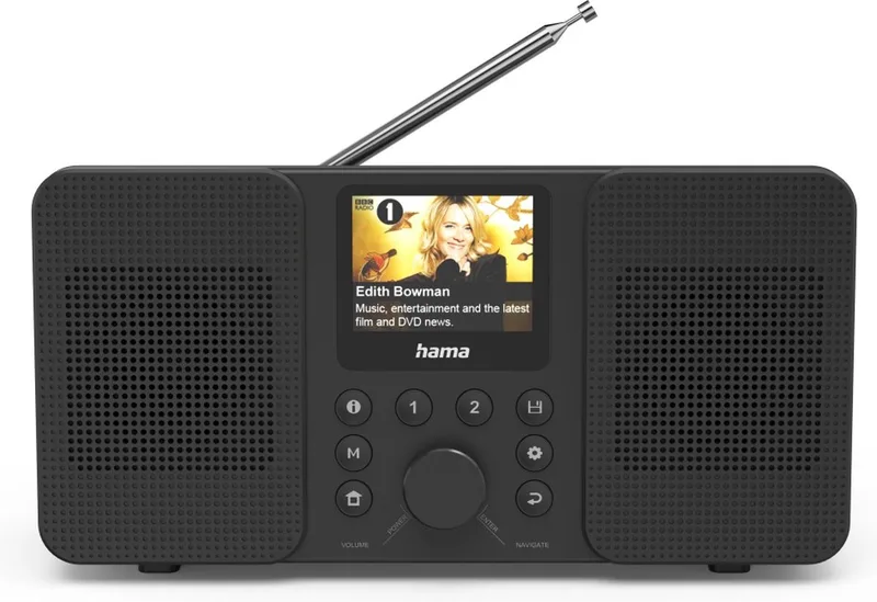 Digitale radio "DIR10", DAB+/internetradio//Bluetooth® RX/app van Hama in Zwart – productfoto