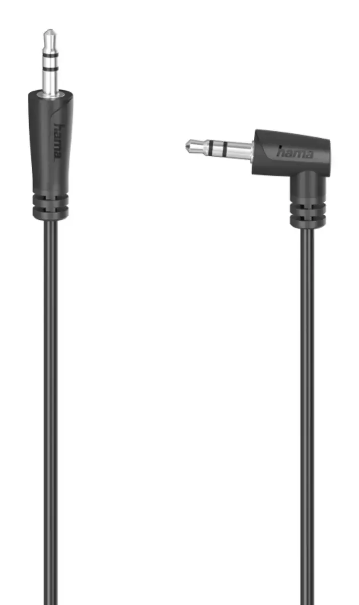 hama 00200723 Audio-Kabel, 3,5-mm-Klinken-St. 90° - 3,5-mm-Klinken-St., Stereo, 1,5 m by Hama – product photo