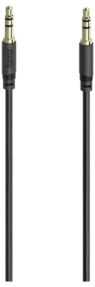 hama 00202011 Audio-Kabel, 3,5-mm-Klinken-St. - St., Stereo, vergoldet, ultradünn, 0,5 m von Hama – Produktfoto 2 von 2