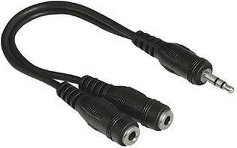 Hama 3.5 mm Jack Plug, Stereo -2 x 3.5 mm Jack Socket, Stereo audio kabel 0,2 m 2 x 3.5mm 3.5mm by Hama in Black – product photo