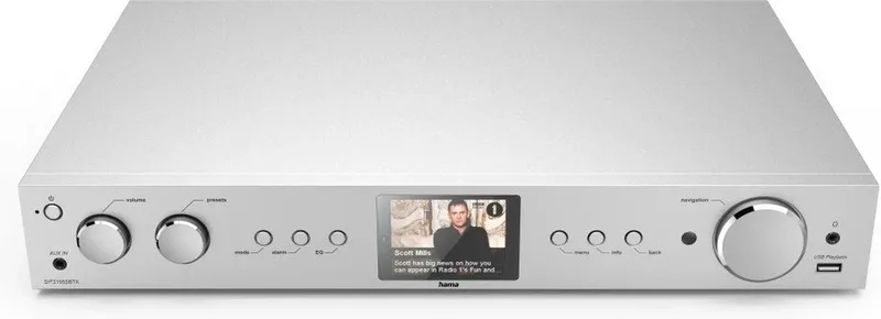 HiFi-tuner - DAB+/Internetradio/Bluetooth - USB-A - Digitale Radio - Alarmfunctie by Hama in Silver – product photo