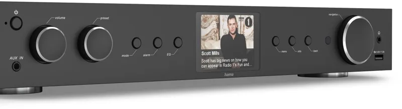 Hifi-tuner "DIT2105", DAB+/internetradio/Bluetooth® RX/TX/app van Hama in Zwart – productfoto