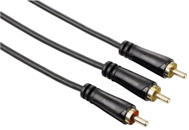Subwoofer Kabel 1 Cinch - 2 Cinch 7.5m 3ster by Hama in Black – product photo