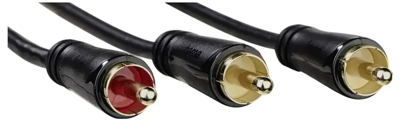 Subwooferkabel Cinch-stekkers - 2 Cinch-stekkers Verguld 5,0 M van Hama in Zwart – productfoto 2 van 2