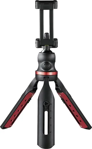 Tafelstatief 1/4 inch Werkhoogte: 16 - 19 cm Kogelkop, Waterpas, Incl. smartphonehouder by Hama in Black – product photo 1 of 2