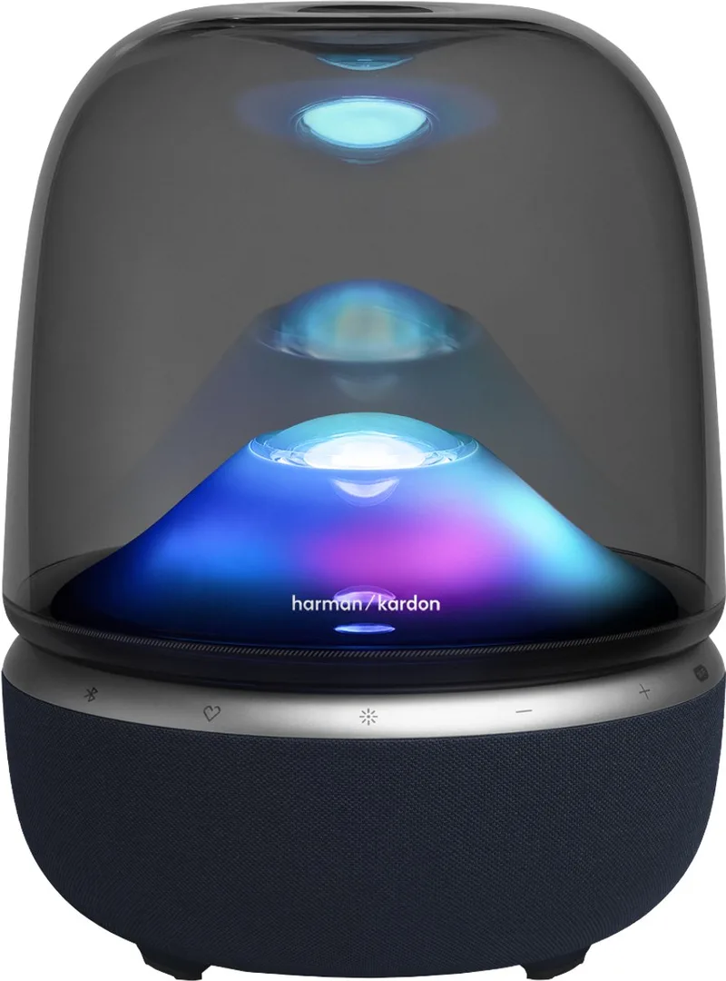Aura Studio 5 WiFi - Premium Design WiFi Speaker met 360° Geluid & Ambient Lighting - Bluetooth, AirPlay & Chromecast - Draadloze Luidspreker van Harman Kardon in Zwart – productfoto