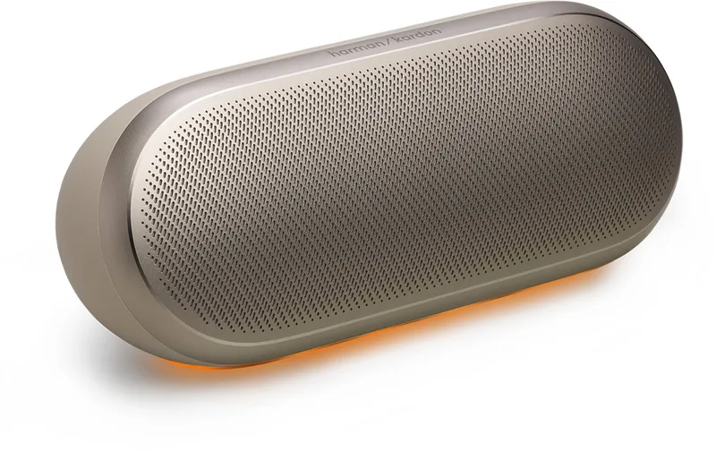 Luna 2 - Portable Bluetooth speaker - Draadloze Muziek Box - Met Sfeerverlichting - Beige/Sand van Harman Kardon in Zand – productfoto